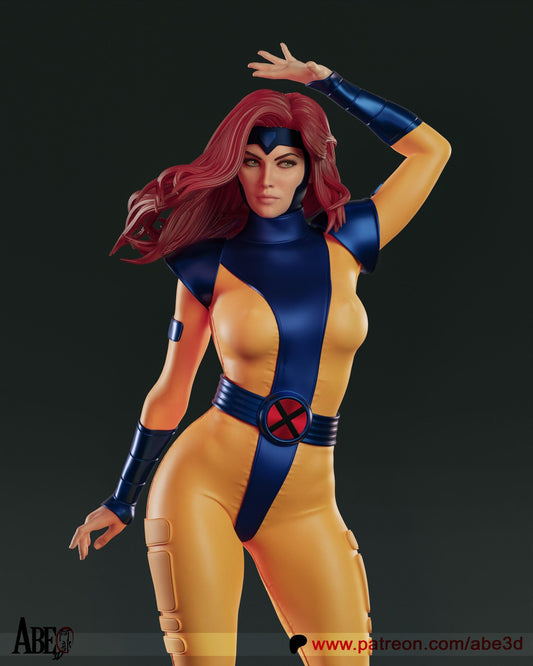 Jean Gray 3D Print Collectible Miniature Statue Figure NSFW Pin Up Painted
