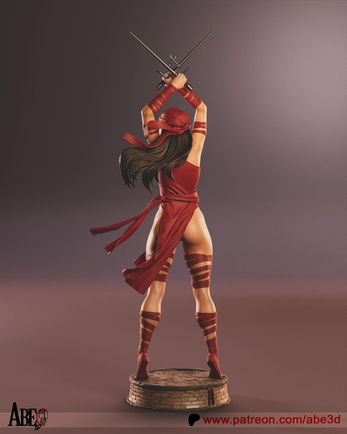 Elektra NSFW 3D Printed Statue – Mature Marvel Ninja Assassin Resin Collectible, Made to Order for Adult Collectors