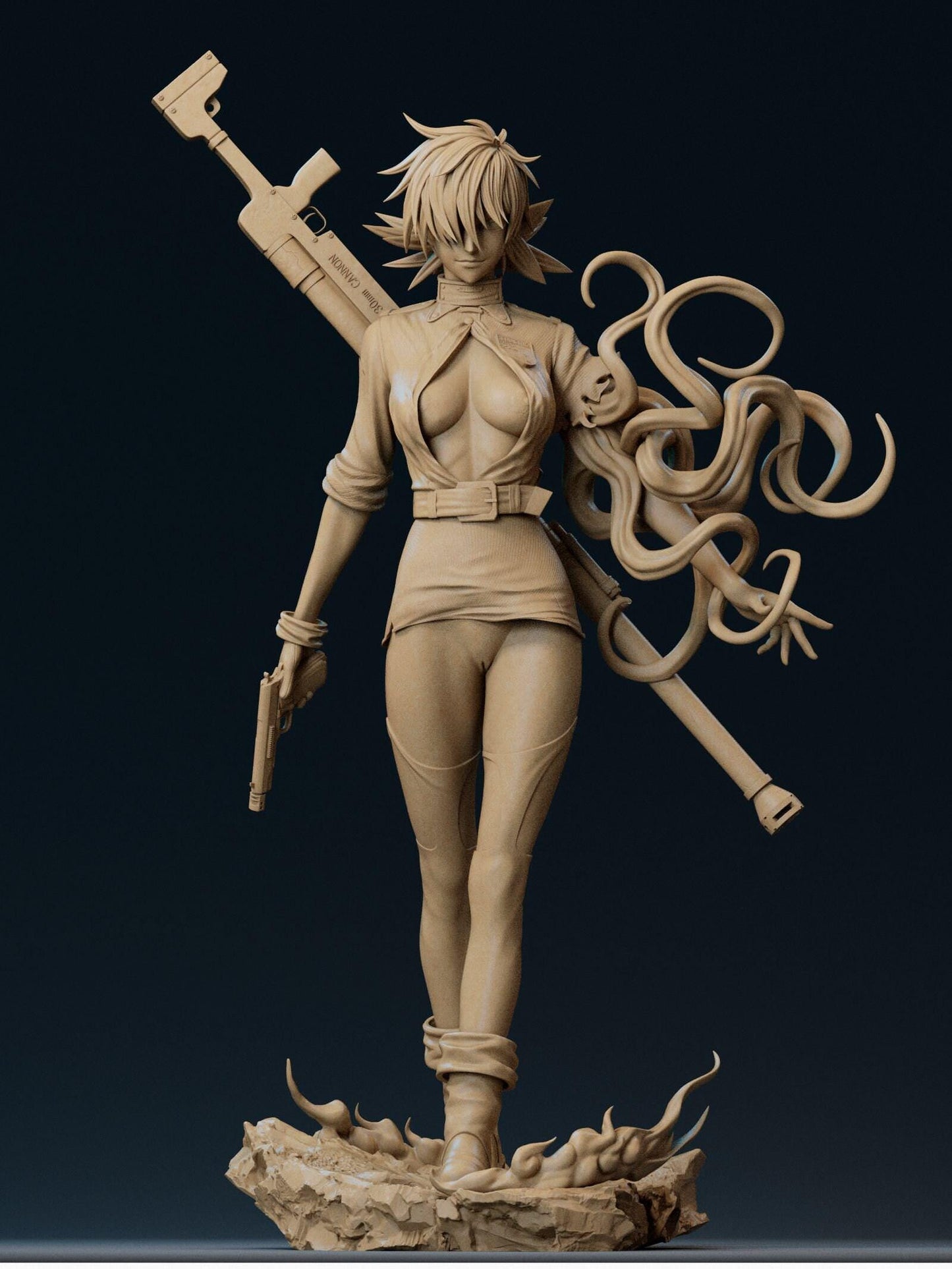 Seras Victoria Collectible 3D Print Statue: Exquisite NSFW Hellsing Figure for Adult Fans!