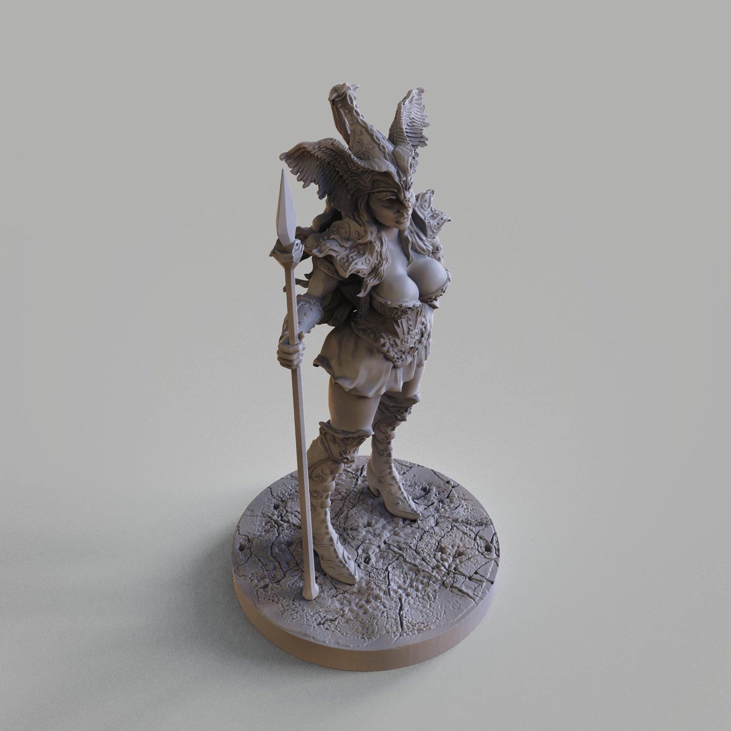 Majestic Valkyria 3D Printed Resin Collectible Statue: Detailed Warrior Maiden Figure