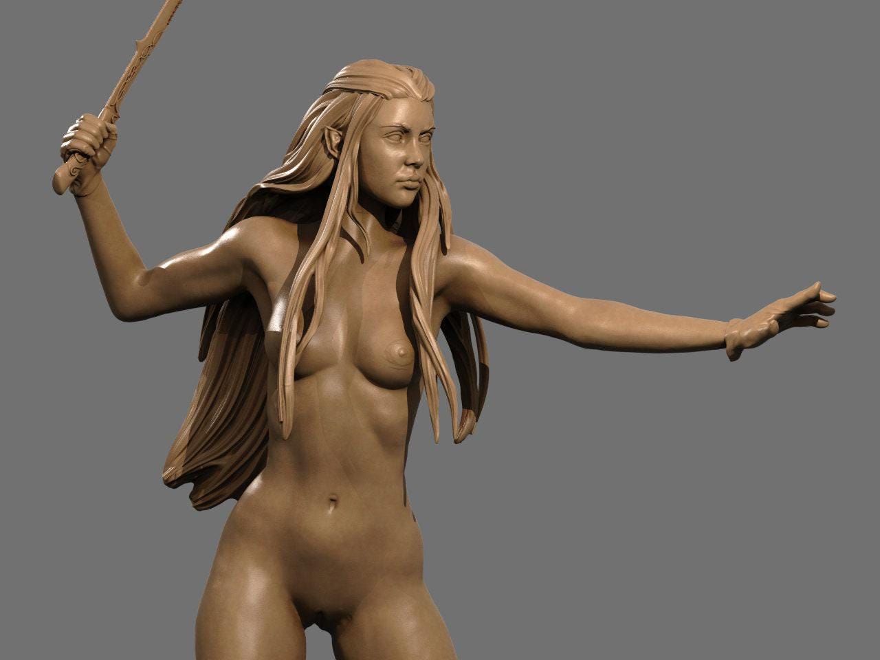 Arwen 3D Print Statue: Exquisite NSFW Lord of the Rings Collectible – Premium Elf Princess Figure