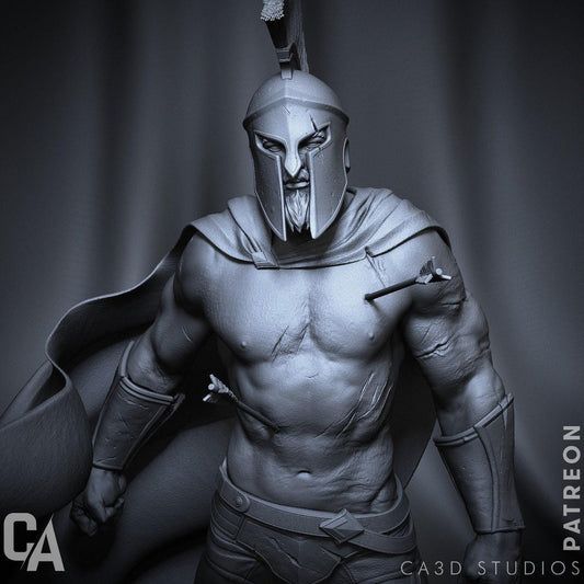Leonidas King of Sparta - Majestic 3D Printed Collectible Statue: Immortalize the Hero of Thermopylae!