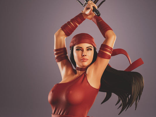 Dynamic Elektra 3D Print Collectible Miniature Statue: Premium Marvel Comics Figure with NSFW Option