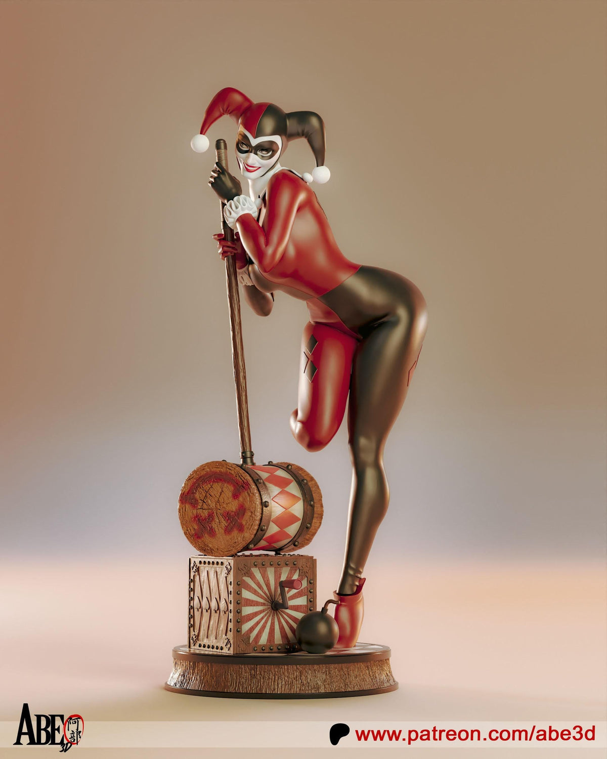 Harley Quinn NSFW 3D Printed Statue – Mature DC Anti-Hero Icon Resin Collectible, Made to Order for Adult Collectors
