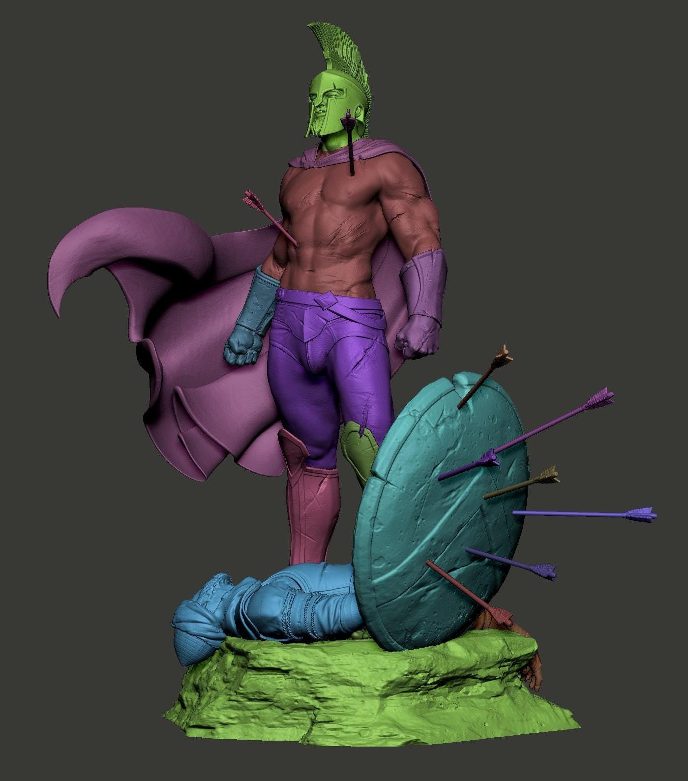 Leonidas King of Sparta - Majestic 3D Printed Collectible Statue: Immortalize the Hero of Thermopylae!
