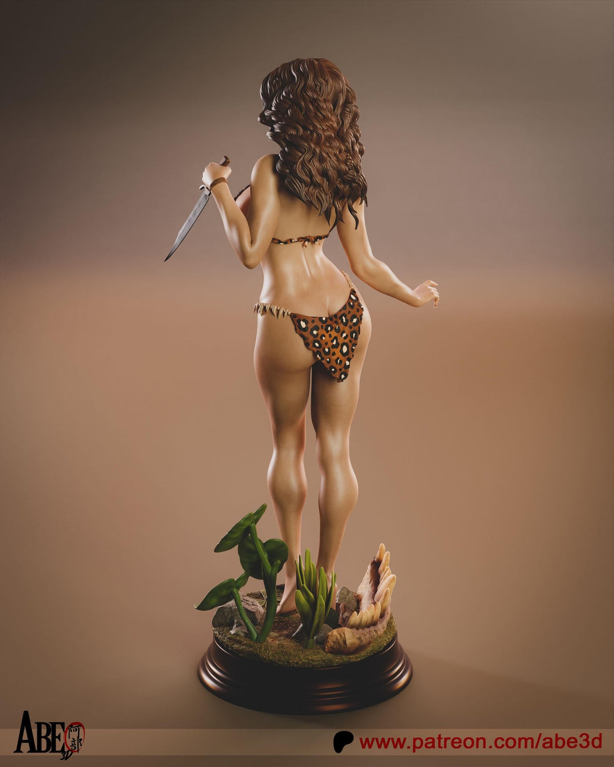 Cavewoman NSFW 3D Printed Statue – Mature Primal Huntress Resin Collectible, Made to Order for Adult Collectors & Fans