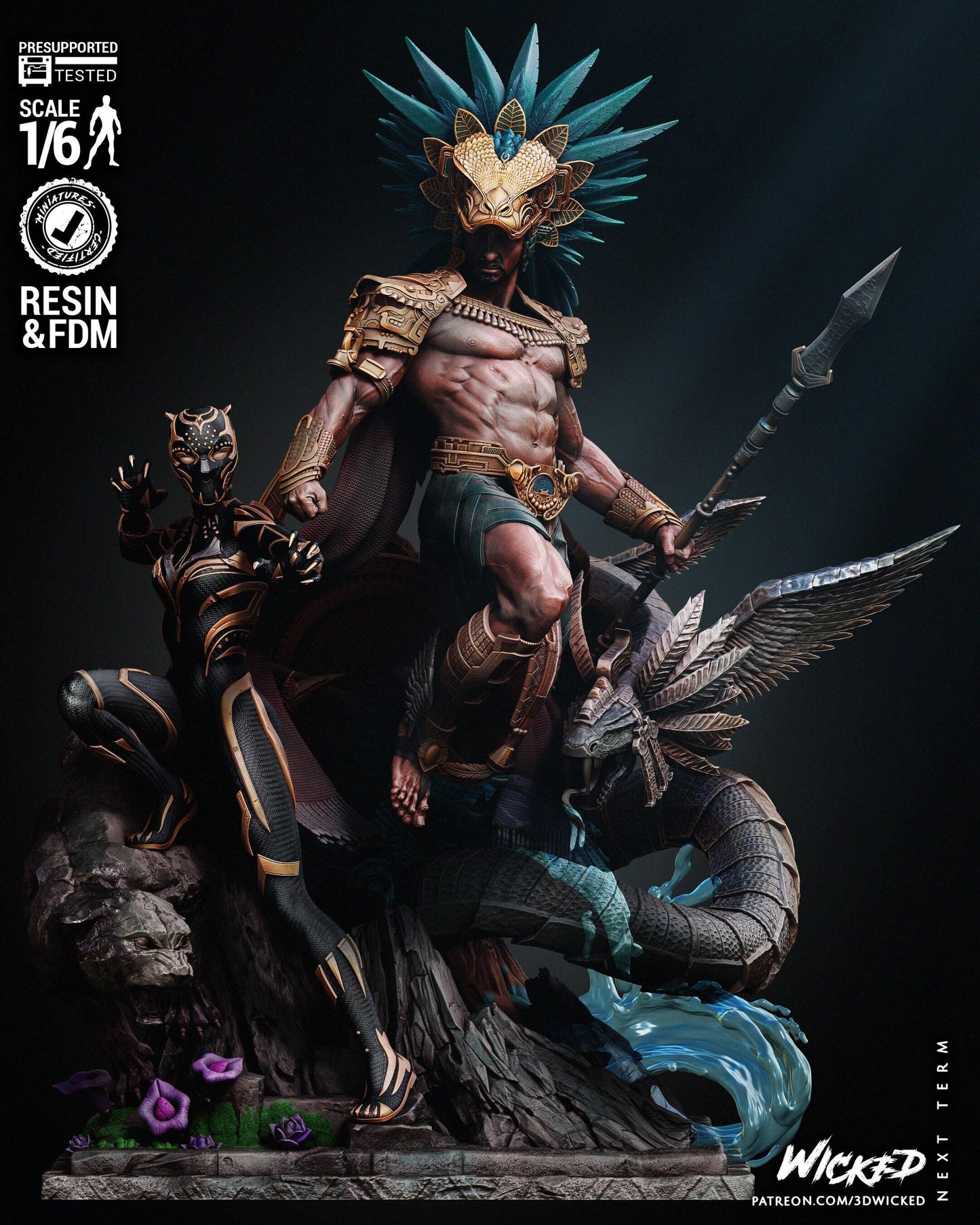 Black Panther & Namor: Epic Diorama 3D Print Collectible - Marvel Display