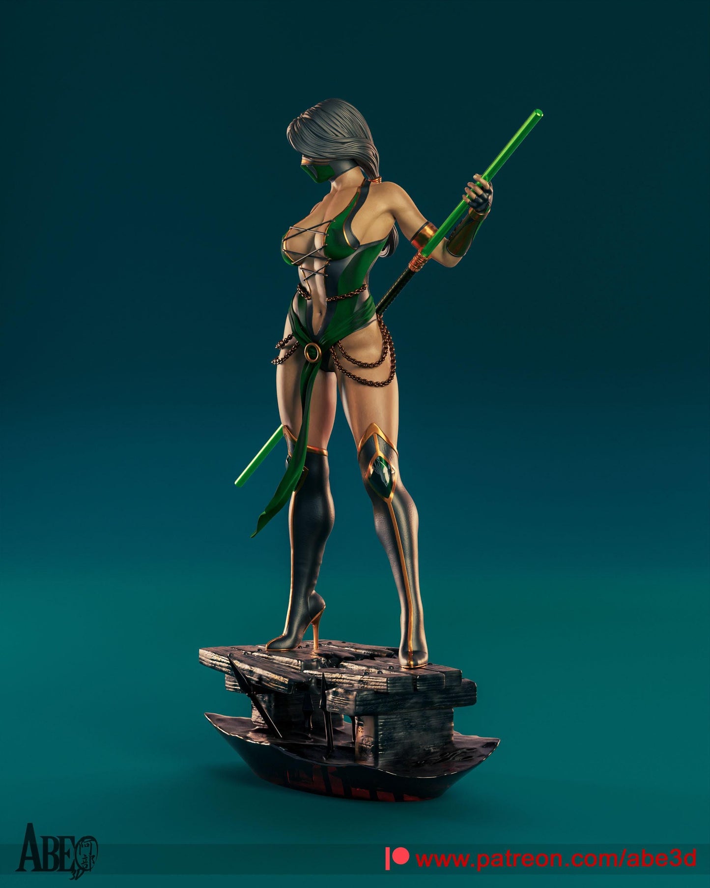 Jade Mortal Kombat Fanart 3D Print Collectible Resin Statue Pin Up Figure SFW NSFW