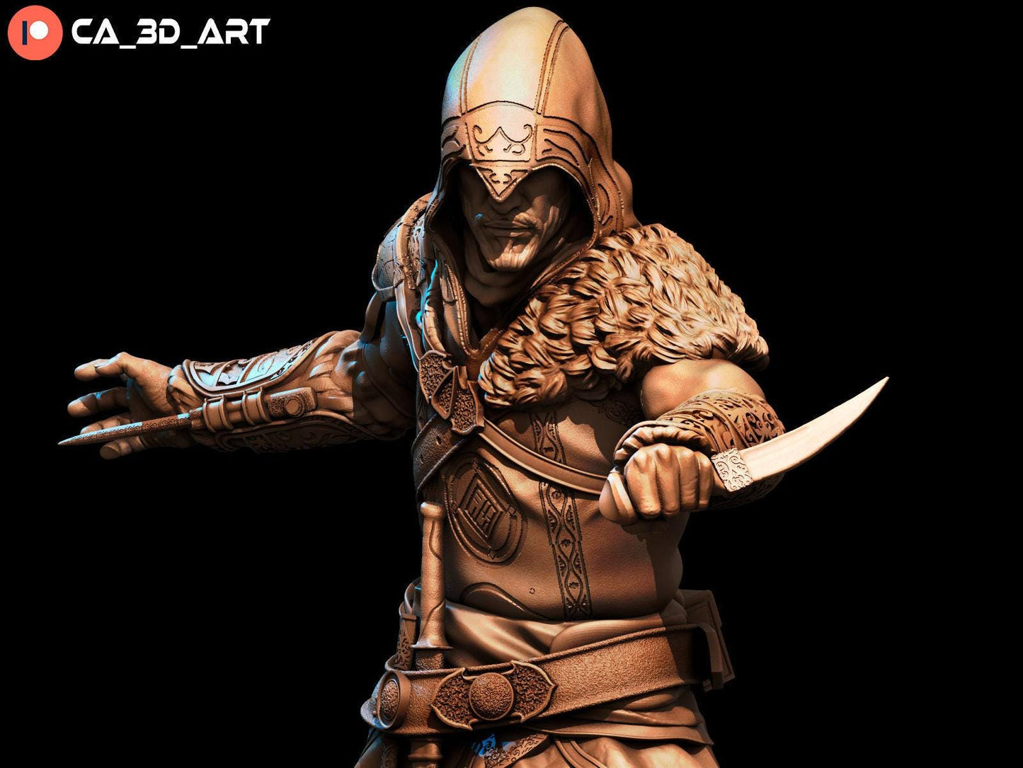 Ezio Auditore Collectible Statue: High-Detail 3D Printed Assassin's Creed Figure for Gamers