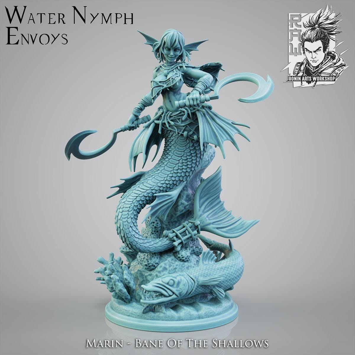 Water Nymph Envoys Miniatures - 35mm Mermaid Collectible Figurines for Dungeons & Dragons, Pathfinder, Tabletop Gaming Decor