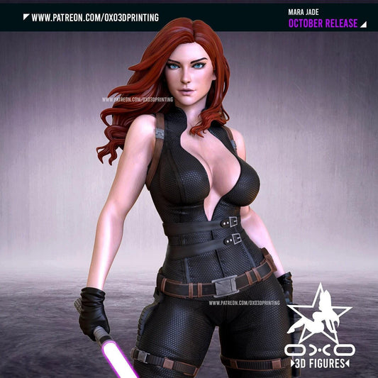 Mara Jade Star Wars NSFW 3D Printed Statue – Mature Sci-Fi Fan Art Resin Collectible, Made to Order for Adult Collectors