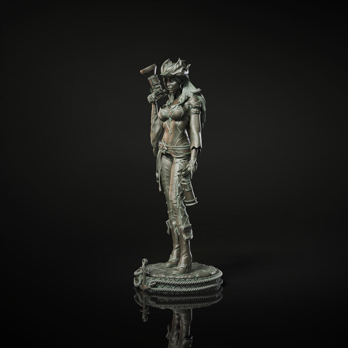 Miss Fortune NSFW 3D Printed Statue – Mature Pirate Hunter Resin Collectible, Made to Order for Adult Collectors & Fans