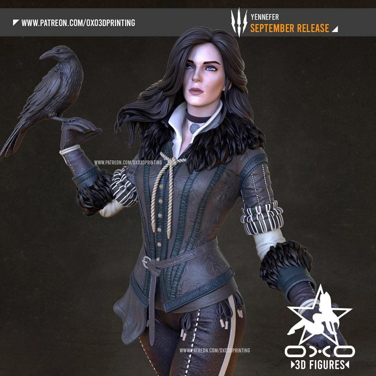 Yennefer Witcher NSFW 3D Printed Statue – Mature Raven Sorceress Resin Collectible, Made to Order for Adult Collectors