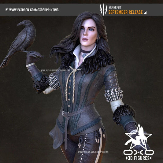 Yennefer Witcher NSFW 3D Printed Statue – Mature Raven Sorceress Resin Collectible, Made to Order for Adult Collectors