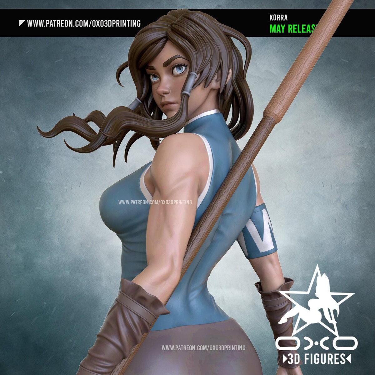 Korra NSFW 3D Printed Statue – Mature Avatar Bender Warrior Resin Collectible, Made to Order for Adult Collectors & Fans