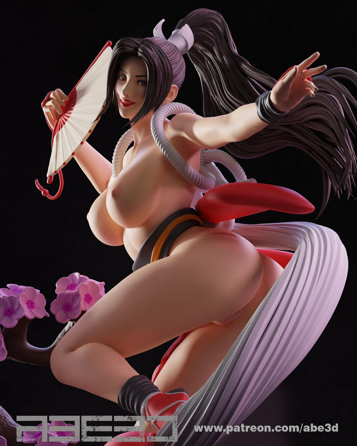Mai Shiranui NSFW 3D Printed Statue – Mature Shrine Maiden Resin Collectible, Made to Order for Adult Collectors & Fans