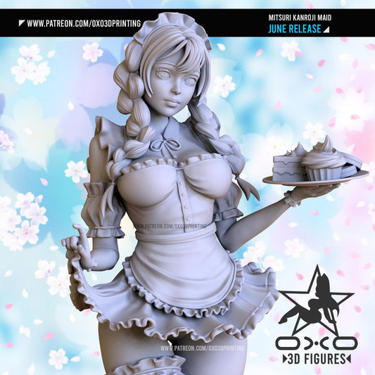 Mitsuri Maid 3D Printed Collectible Statue - painted NSFW Anime Figurine, Unique Gift Idea for Fans, Custom Desk Decor