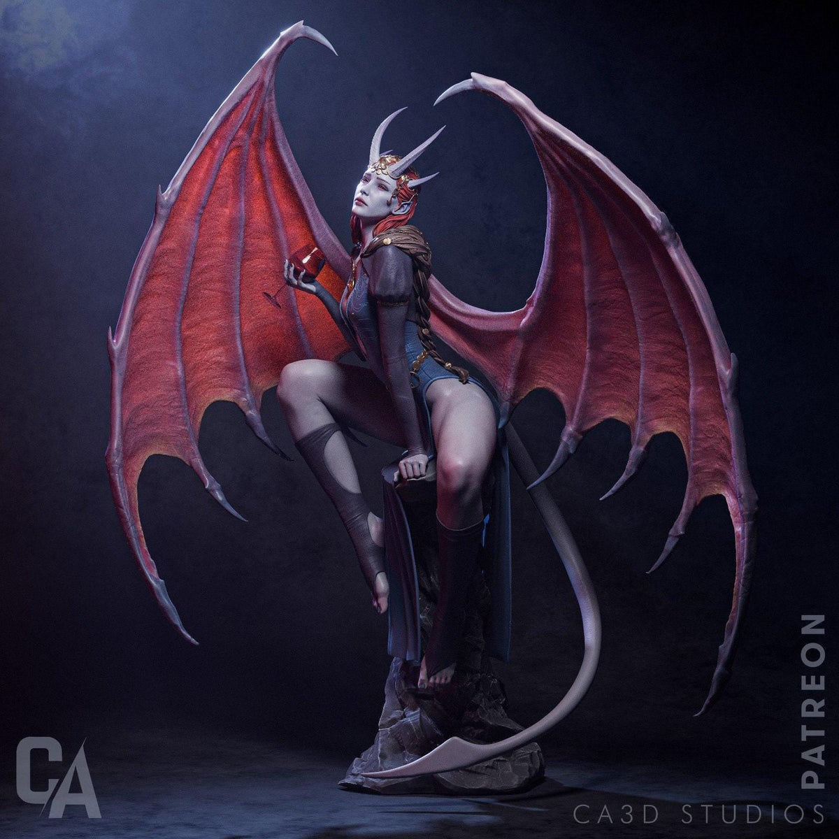 Mizora NSFW 3D Printed Statue – Mature Baldur's Gate 3 Cambion Resin Collectible, Made to Order for Adult Collectors