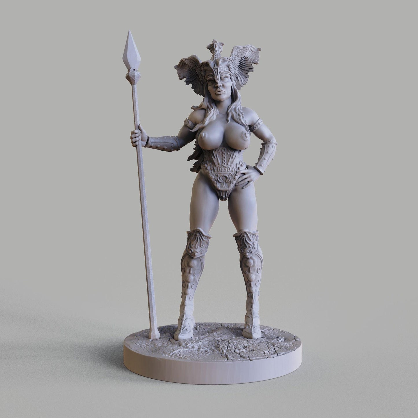 Majestic Valkyria 3D Printed Resin Collectible Statue: Detailed Warrior Maiden Figure