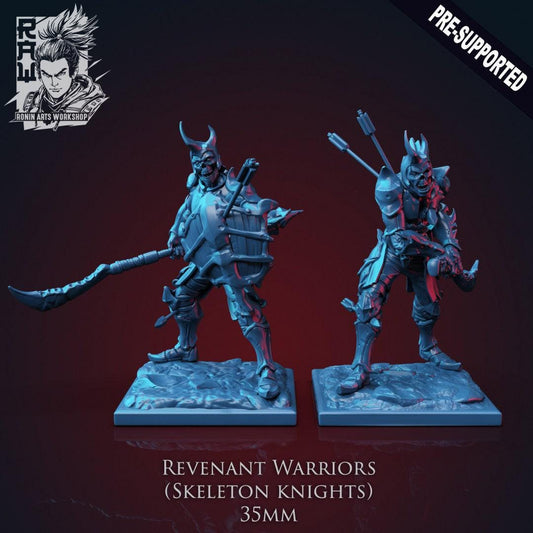 Revenant Warriors Skeletal Knights | Detailed Undead 3D Printed Miniatures for Tabletop RPGs