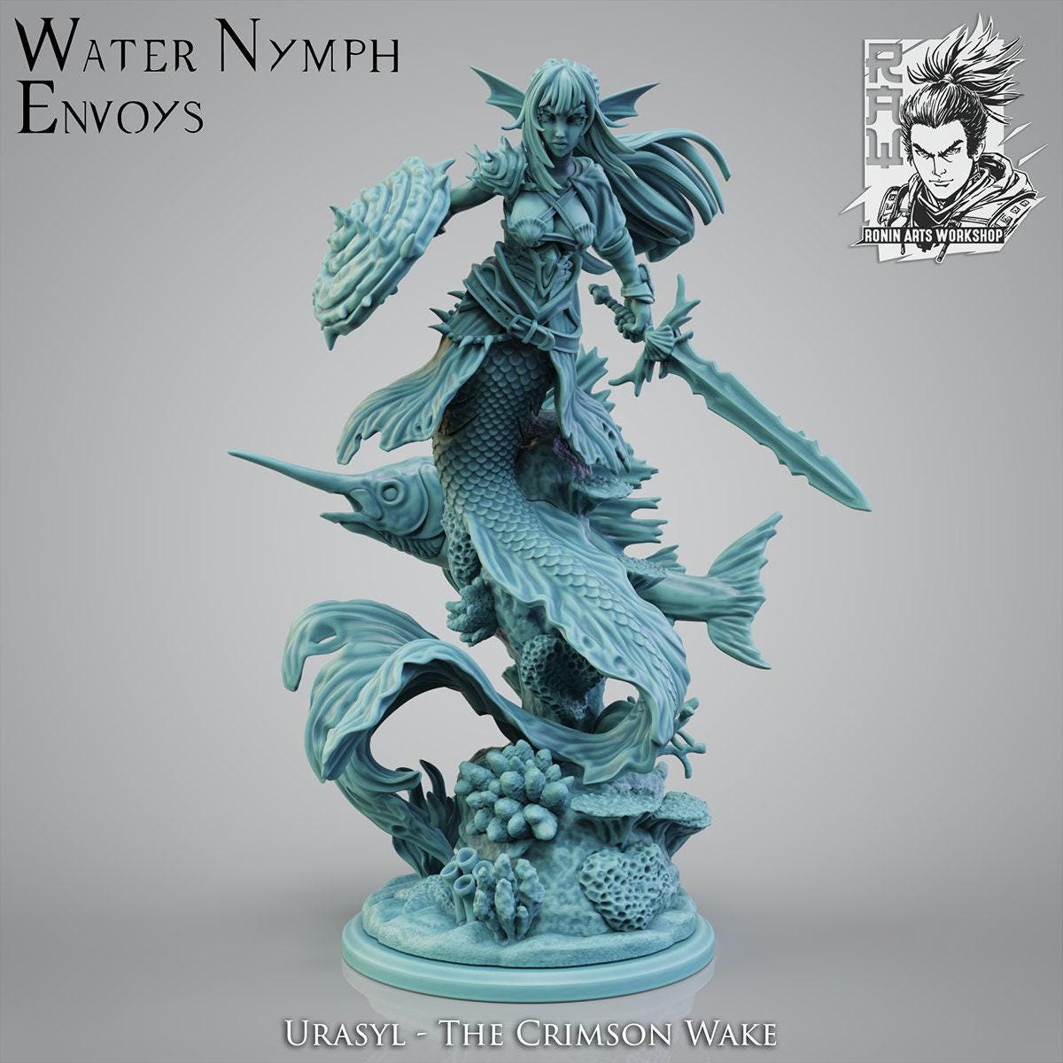 Water Nymph Envoys Miniatures - 35mm Mermaid Collectible Figurines for Dungeons & Dragons, Pathfinder, Tabletop Gaming Decor