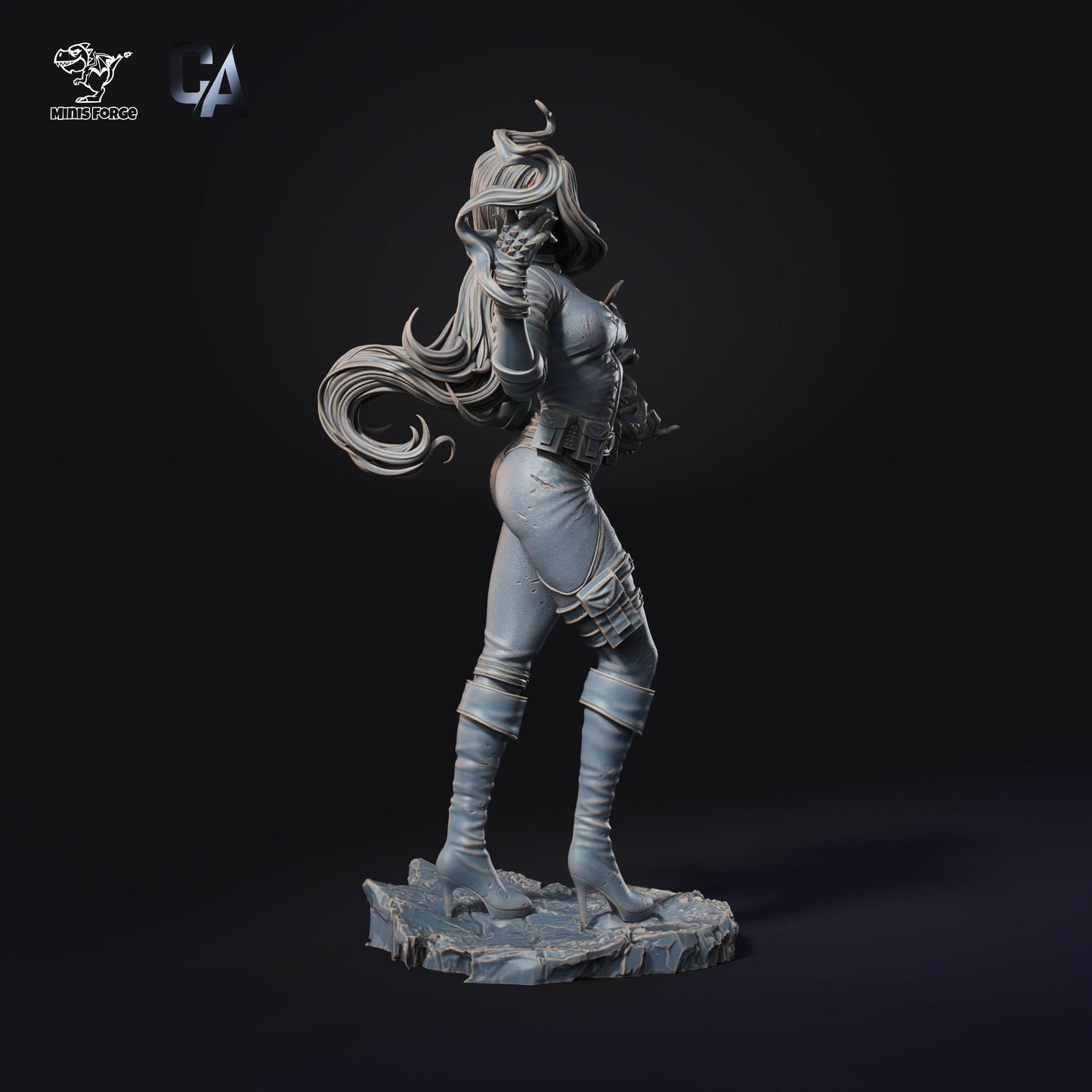 Shego 3D Printed Collectible Statue - Dynamic Kim Possible Villain Figure with NSFW Option