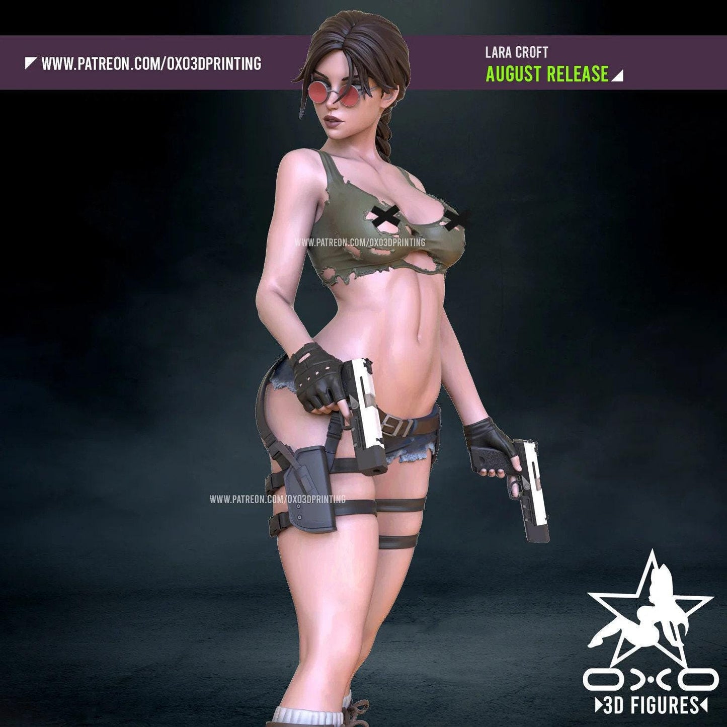 Lara Croft 3D Printed Collectible Statue - Iconic Adventurer Figure with Optional NSFW Variant