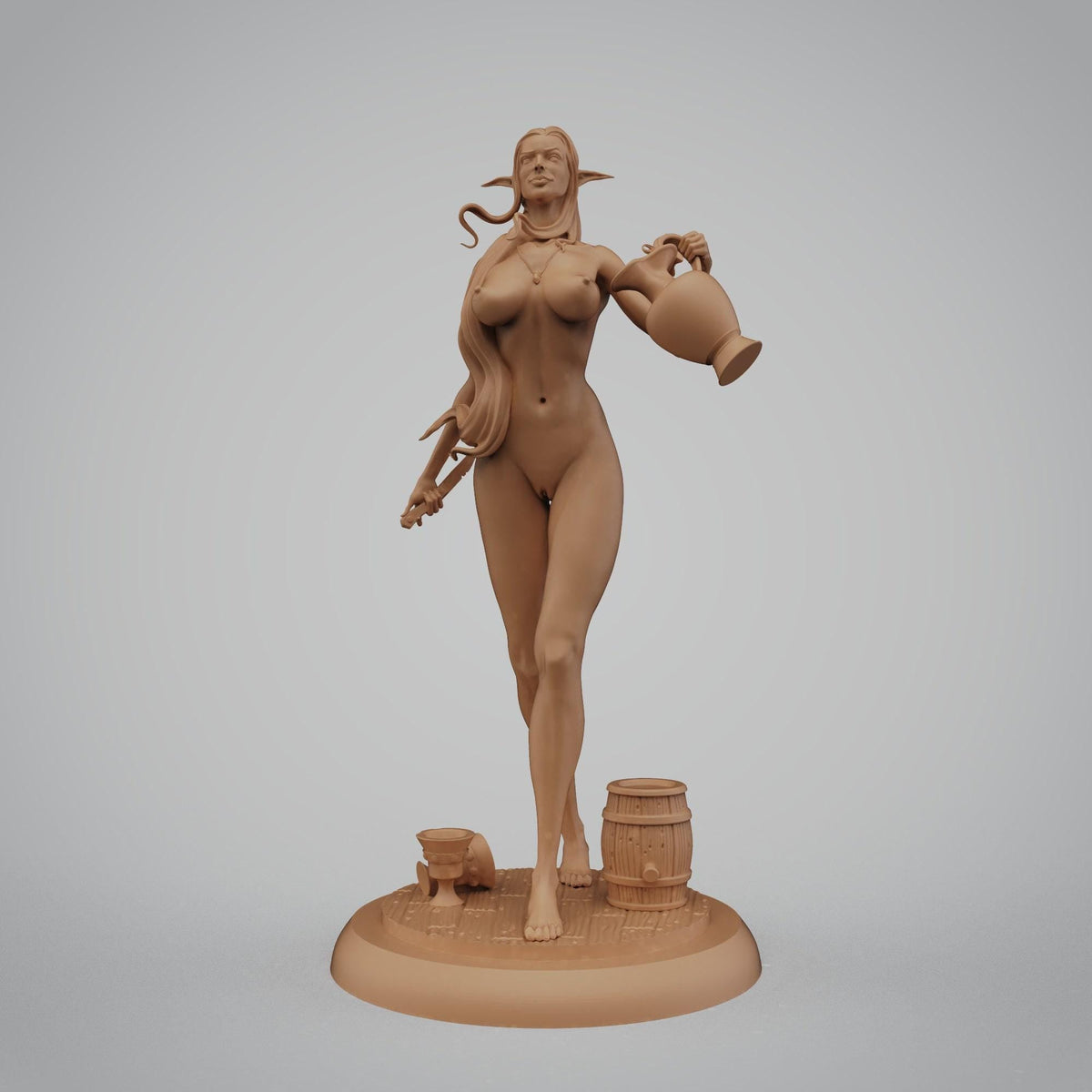 Mirabel Elf Barmaid NSFW 3D Printed Statue – Mature Fantasy Resin Collectible, Made to Order for Adult Collectors & Fans