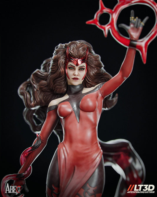 Unleash Chaos Magic: Scarlet Witch 3D Print Collectible Statue - Detailed Wanda Maximoff Marvel Figure
