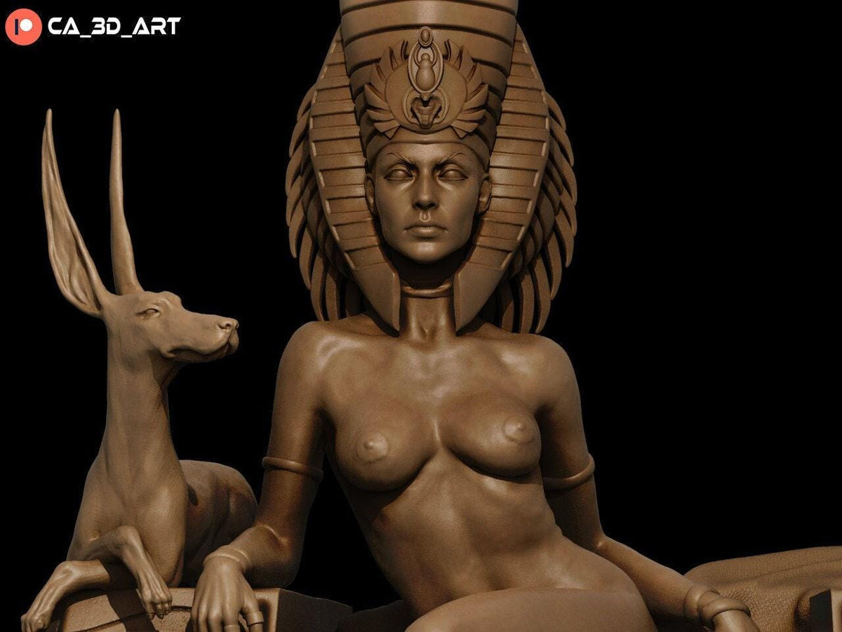 Cleopatra NSFW 3D Printed Statue – Mature Historical Pin-Up Resin Collectible, Made to Order for Adult Collectors & Fans