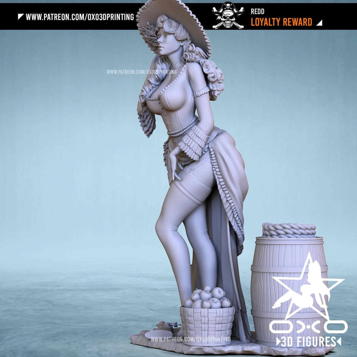 Redd Cowgirl NSFW 3D Printed Statue – Mature Western Pin-Up Resin Collectible, Made to Order for Adult Collectors & Fans