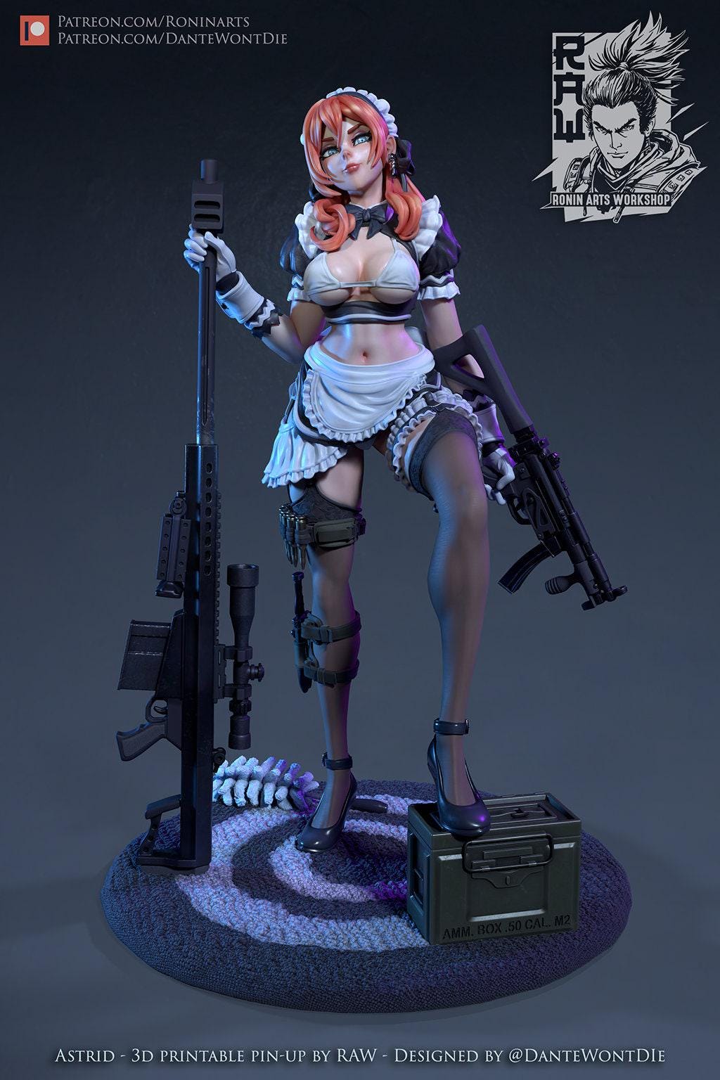 Astrid Pinup NSFW 3D Printed Statue – Mature Pin-Up Art Resin Collectible, Made to Order for Adult Collectors & Fans