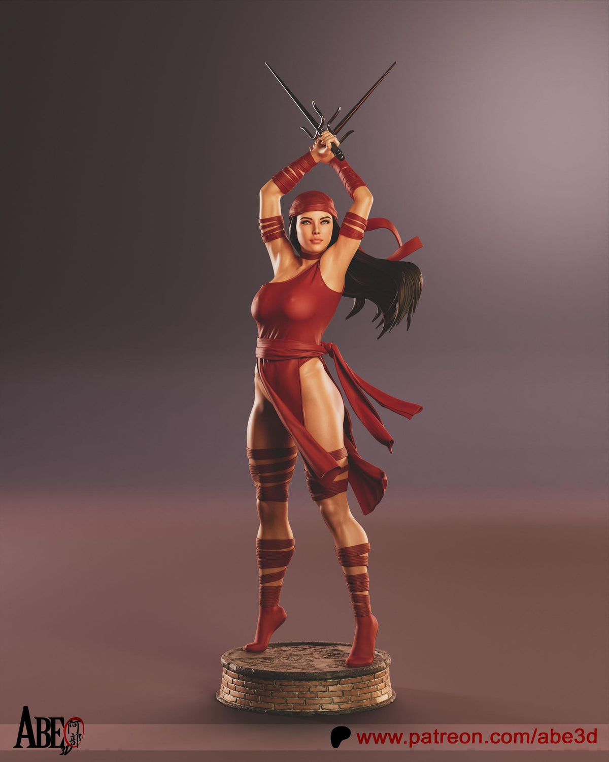 Elektra NSFW 3D Printed Statue – Mature Marvel Ninja Assassin Resin Collectible, Made to Order for Adult Collectors