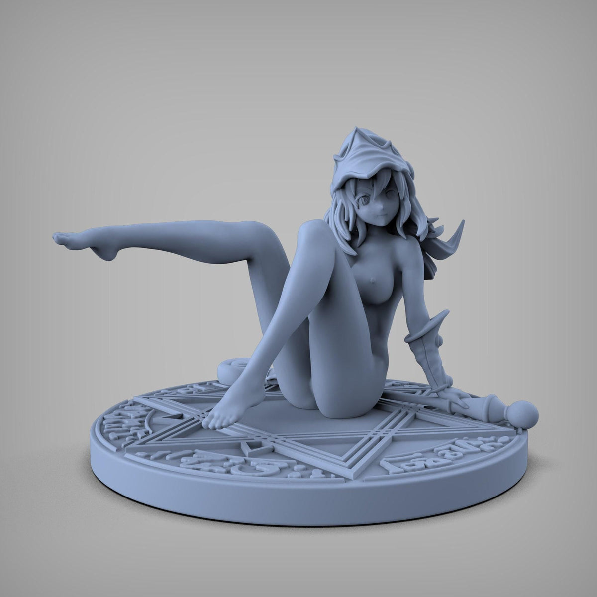 Dark Magician Girl NSFW 3D Printed Statue – Mature Crescent Moon Resin Collectible, Made to Order for Adult Collectors