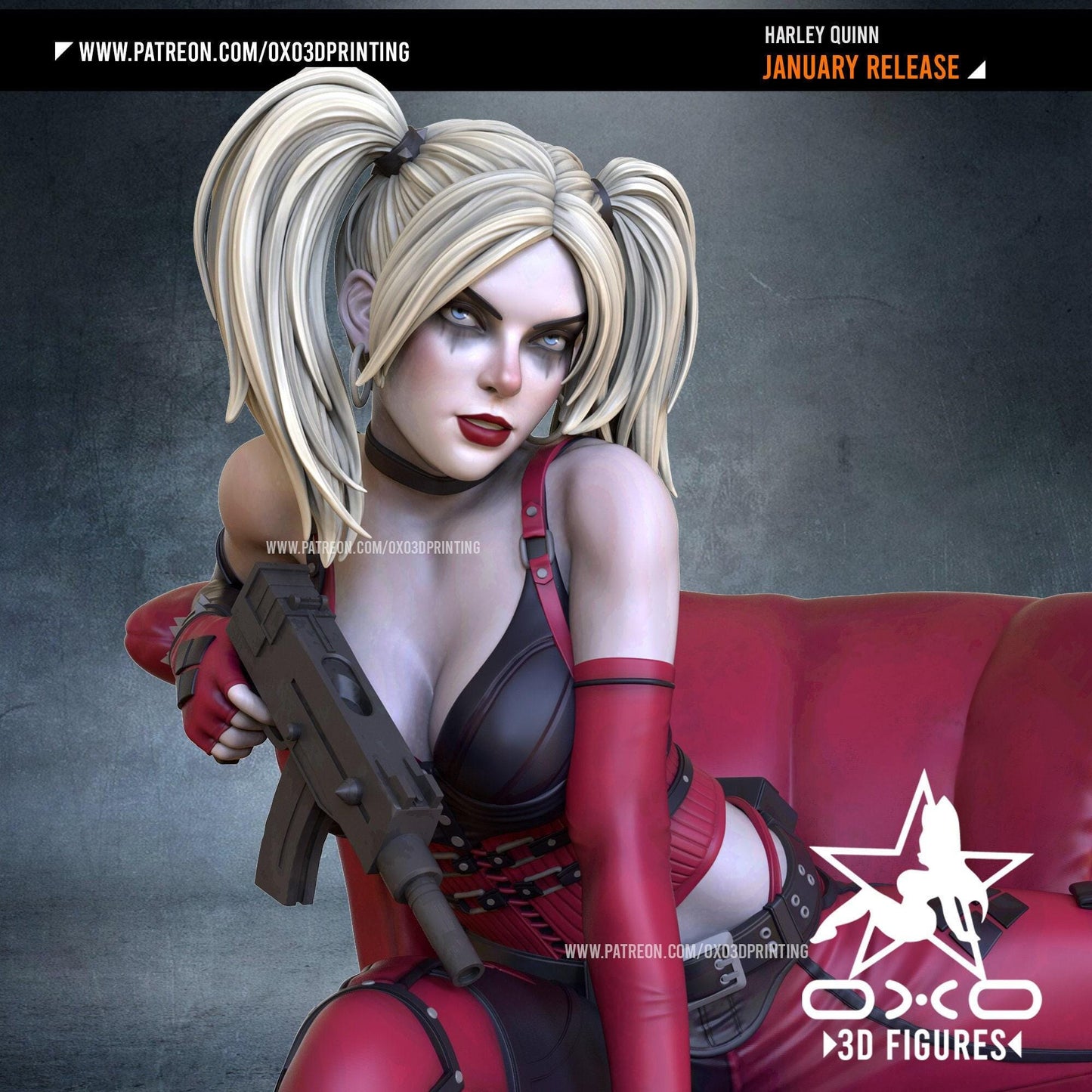 Harley Quinn 3D Print Statue Figure: Exquisite NSFW DC Collectible – Premium Adult Anti-Hero for Fans