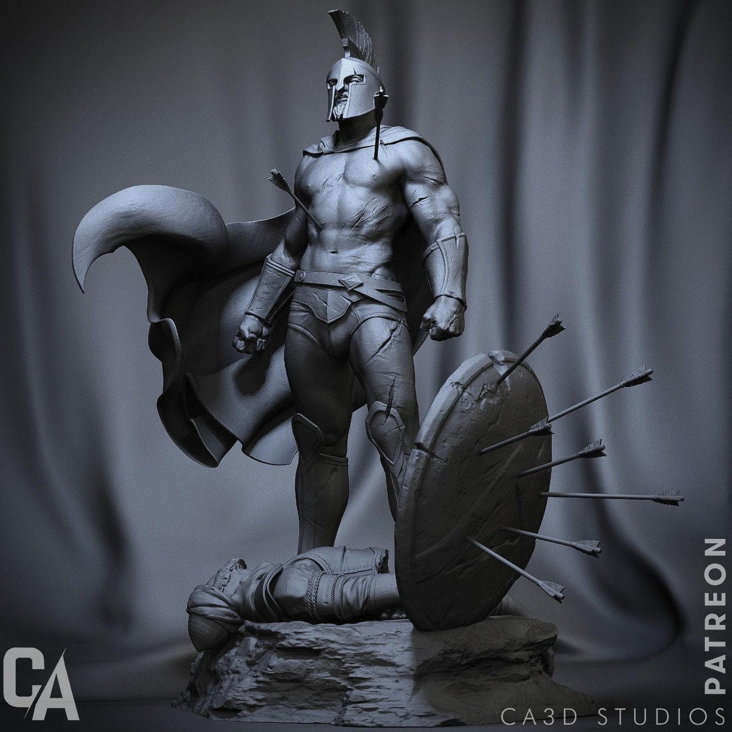 Leonidas King of Sparta - Majestic 3D Printed Collectible Statue: Immortalize the Hero of Thermopylae!