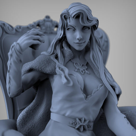 Lenore Gothic Girl NSFW 3D Printed Statue – Mature Gothic Pin-Up Resin Collectible, Made to Order for Adult Collectors