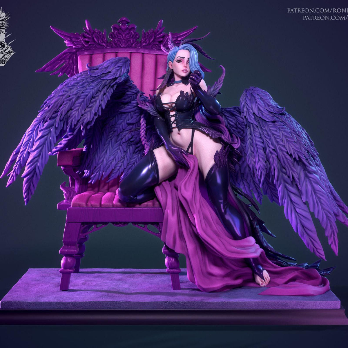 Pinup Lilim NSFW 3D Printed Statue – Mature Fallen Angel Resin Collectible, Made to Order for Adult Collectors & Fans