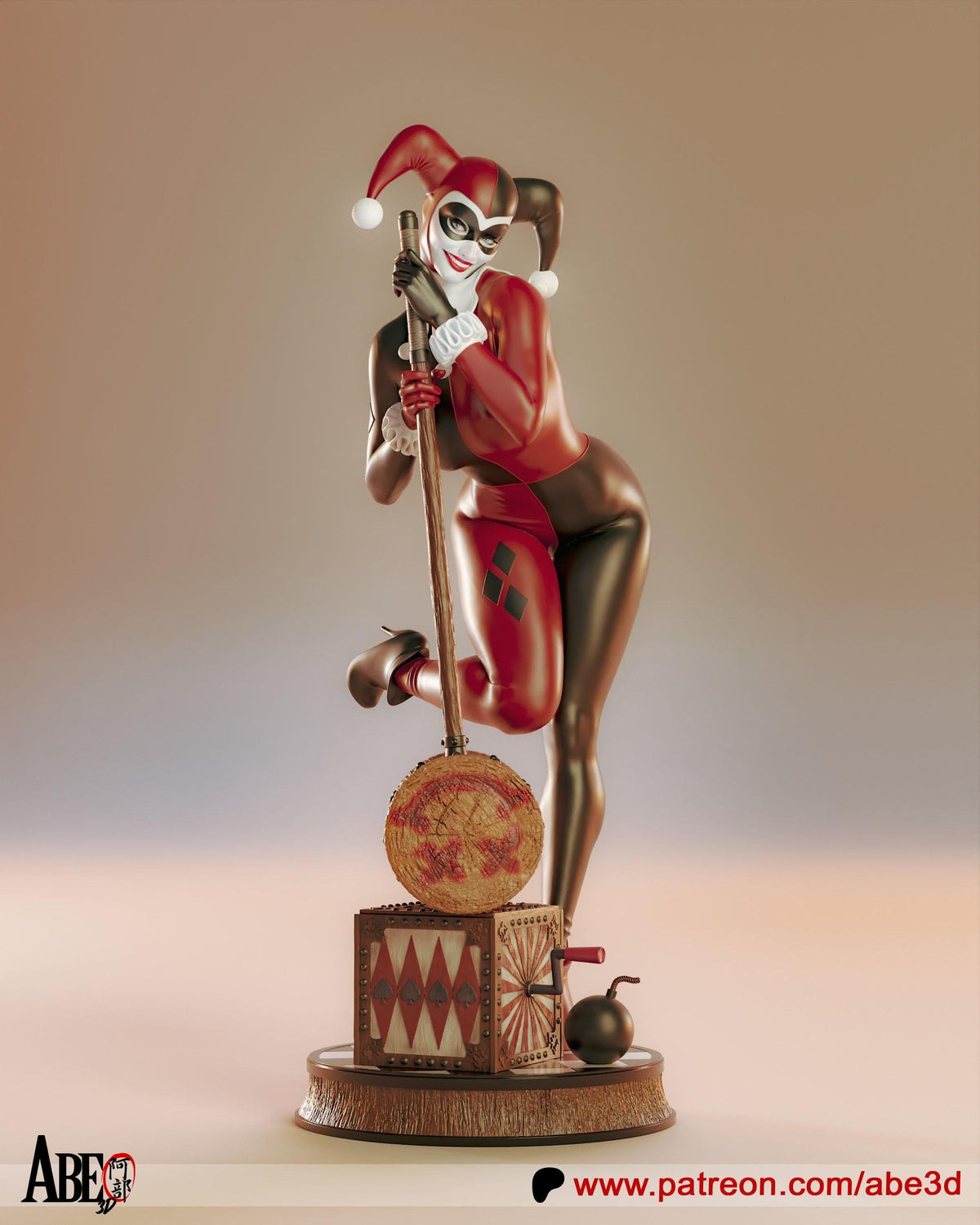 Harley Quinn NSFW 3D Printed Statue – Mature DC Anti-Hero Icon Resin Collectible, Made to Order for Adult Collectors