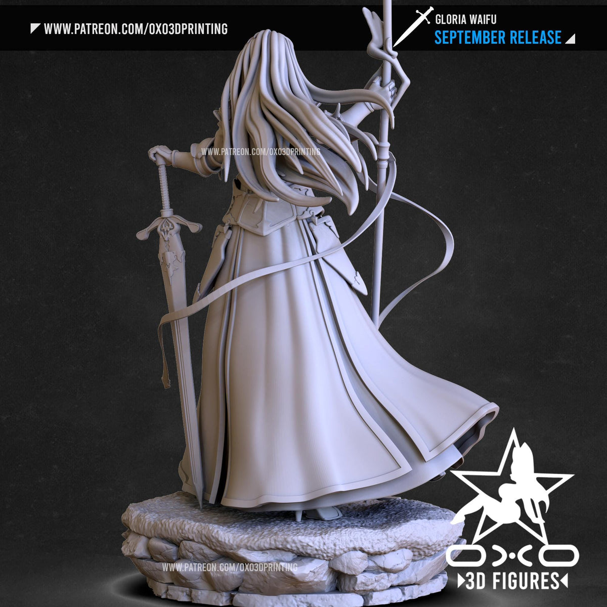 Gloria Warrior NSFW 3D Printed Statue – Mature Anime Maiden Resin Collectible, Made to Order for Adult Collectors & Fans