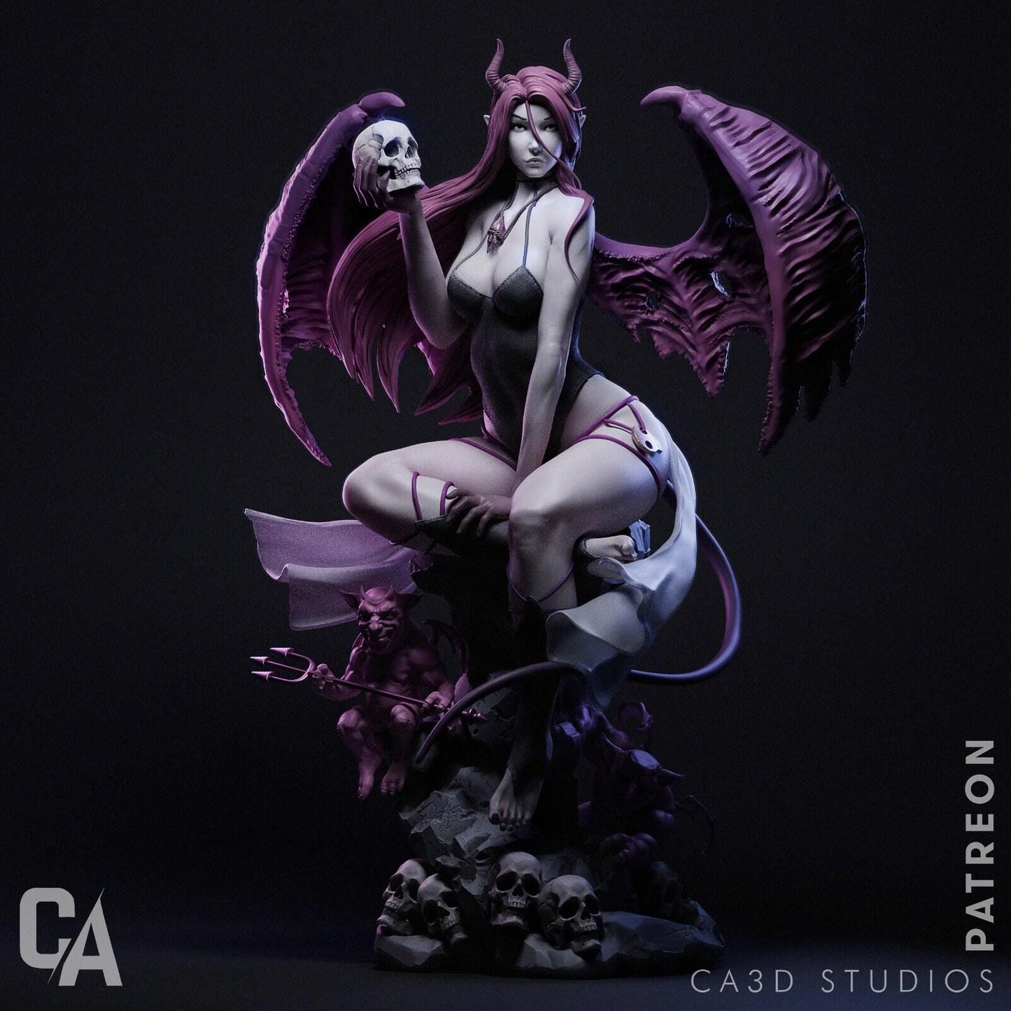 Succubus Love Deamon: Exquisite 3D Printed Resin Pinup Miniature for Collectors & Enthusiasts