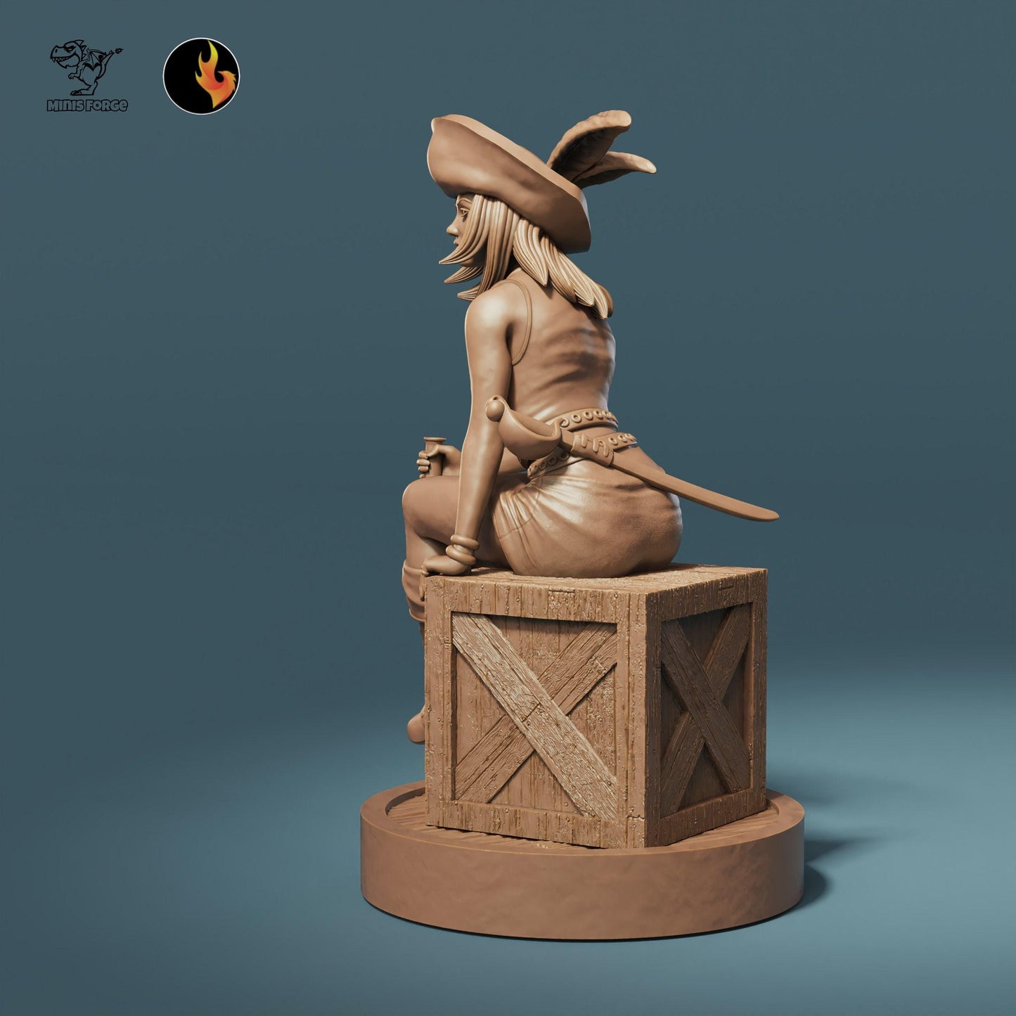 Pirate Girl Fantasy Miniature - Sail the High Seas in TTRPGs, RPGs, DnD, Pathfinder, and Tabletop Games