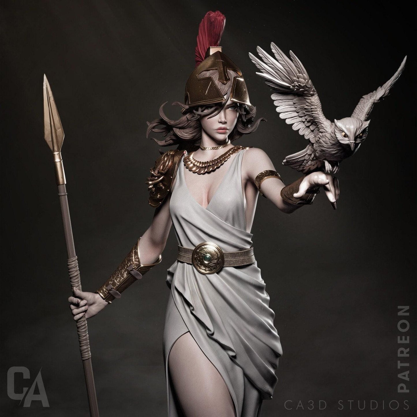 Exquisite Athena 3D Printed Statue: Goddess of Wisdom & War Greek Mythology Collectible Figure