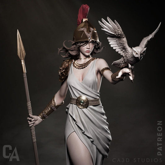 Exquisite Athena 3D Printed Statue: Goddess of Wisdom & War Greek Mythology Collectible Figure
