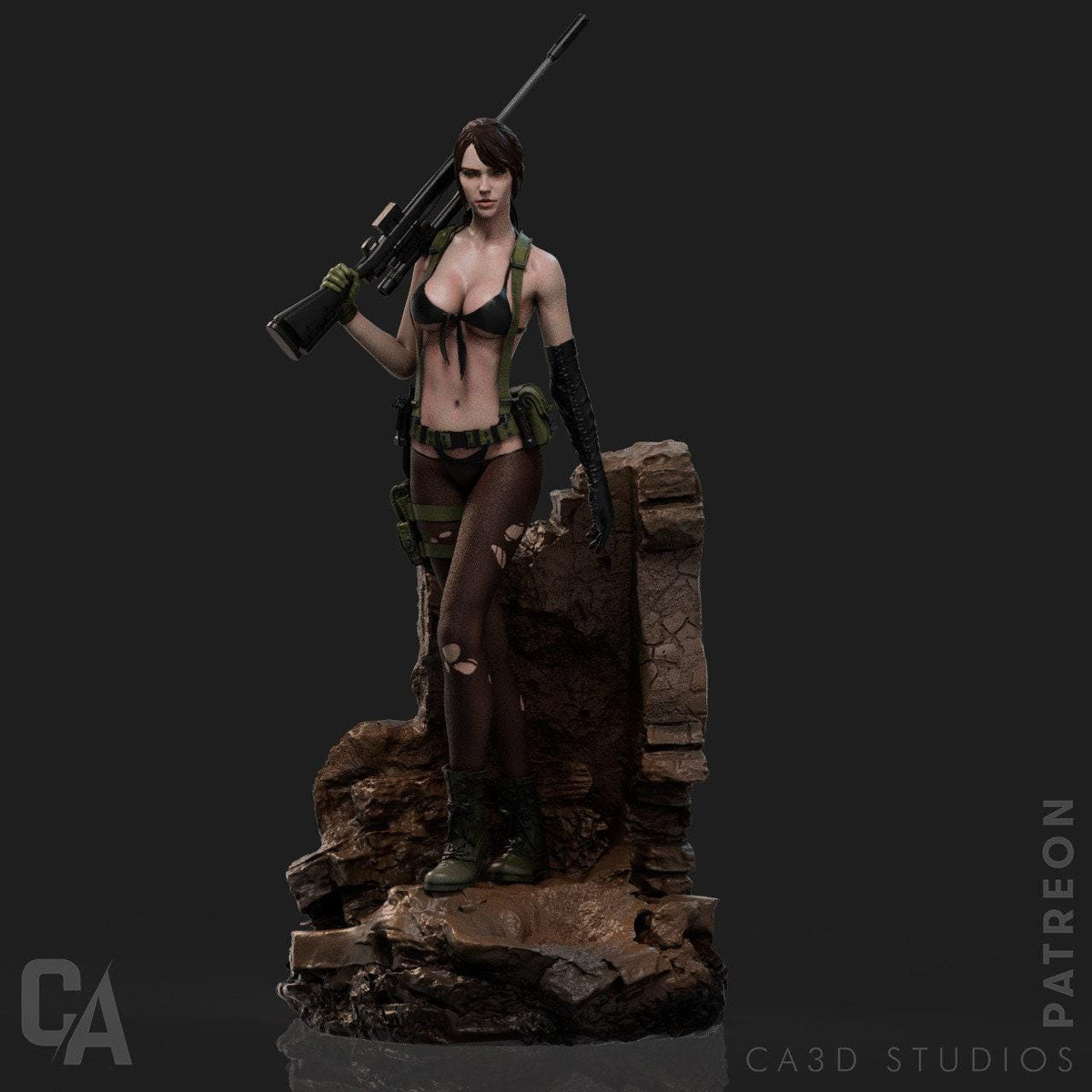 Quiet Metal Gear NSFW 3D Printed Statue – Mature Military Sci-Fi Resin Collectible, Made to Order for Adult Collectors
