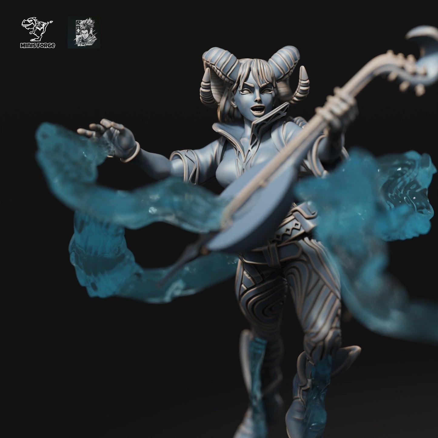 Shainda Tiefling Bard: A Captivating 3D-Printed Miniature for DnD, Pathfinder, and Tabletop Adventures 35 mm