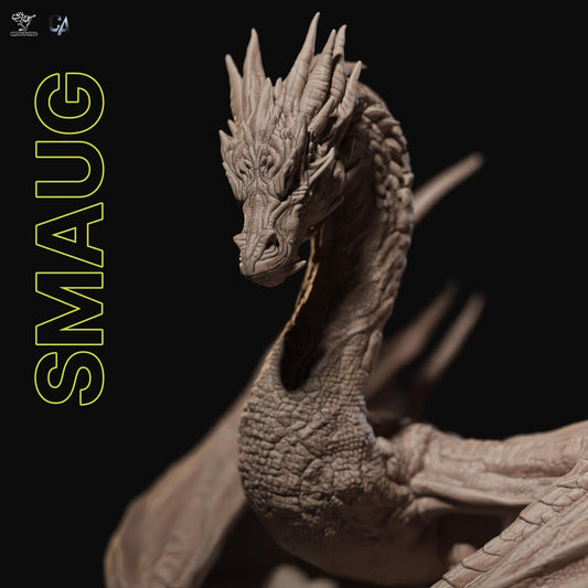 Smaug the Dragon: Epic 3D Printed Figurine - Detailed Middle-Earth Collectible