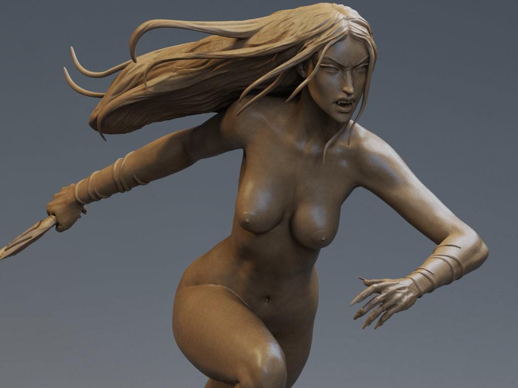 Carmilla NSFW 3D Printed Statue – Mature Gothic Horror Resin Collectible, Made to Order for Adult Collectors & Fans