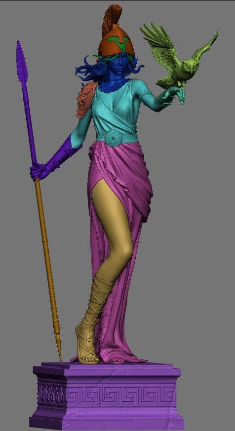 Exquisite Athena 3D Printed Statue: Goddess of Wisdom & War Greek Mythology Collectible Figure