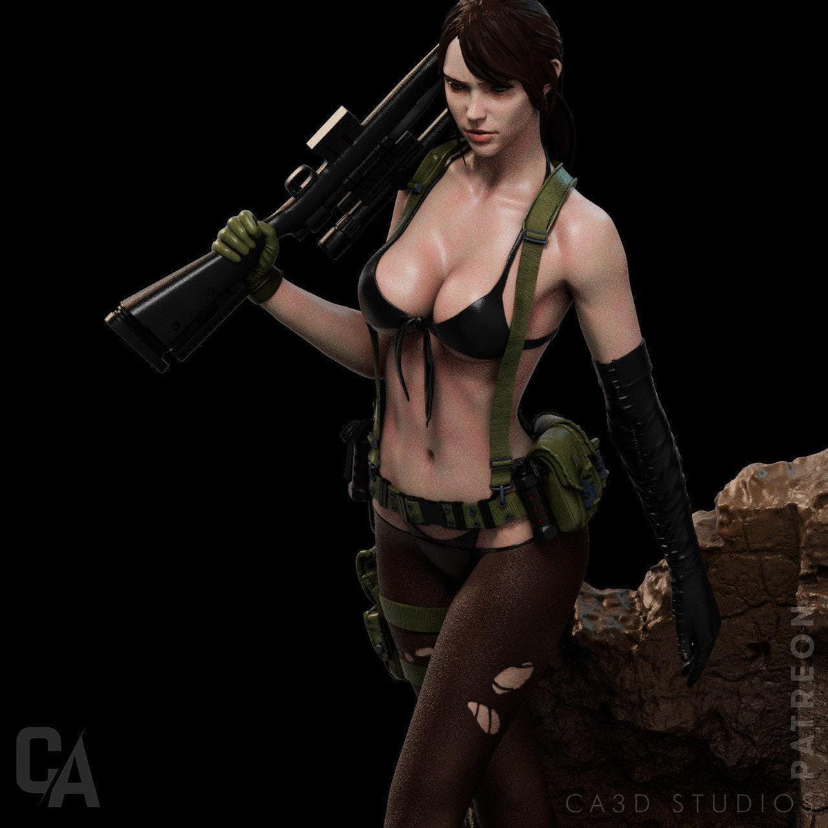 Quiet Metal Gear NSFW 3D Printed Statue – Mature Military Sci-Fi Resin Collectible, Made to Order for Adult Collectors